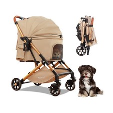 Pet Stroller with One-Click Folding  Storage Basket, for Small and... Fast Ship