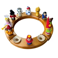 KATHE KRUSE Circus Birthday Ring Set 12 Animal Toys Original Box Cherry Wood