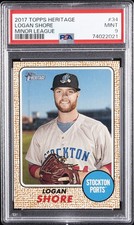 2017 TOPPS HERITAGE MINORS #34 LOGAN SHORE PSA 9