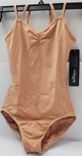 So Danca Camisole Leotard Girls 12-14 Aut Copper Ruched Lace Back Dance BY27C