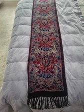 Velvet Burgundy Burn Out Scarf