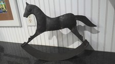 Vintage Primitive Folk Art Metal ROCKING Horse 17" x 14" GREAT PATINA