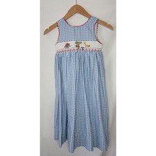 Kelly's Kids- Girls Gingham animal maxi dress- size small 5-6 