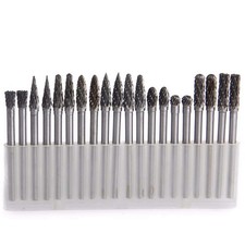 20pcs Solid Carbide Burr Set, 1/8 Shank Double Cut Tungsten Carbide Roary Fil...