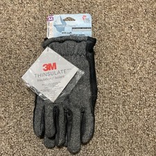 Midwest MEDIUM LADIES Black Herringbone Wool/Leather Insulated GLOVES Thinsulate