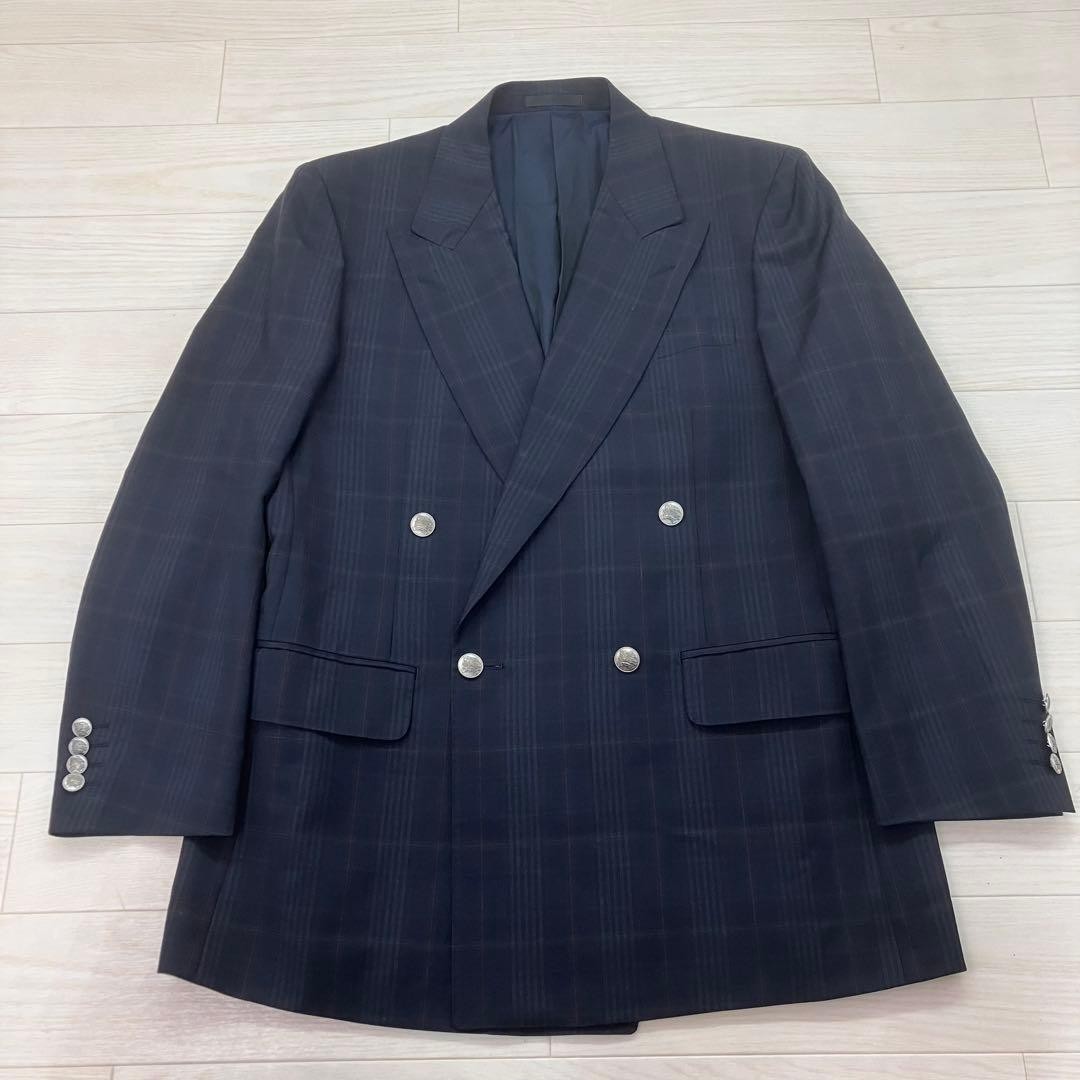 BURBERRY Double Blazer Jacket Silver Button Check… - image 2
