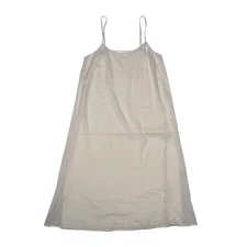 The Great. Sleep Solid Slip Midi Dress Sleeveless Nude Beige Cotton Size 2 M