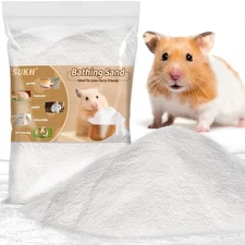 Sukh 14 OZ Hamster Sand Bath - Whit Fine Sand Hamster Bedding Reptile Silica ...