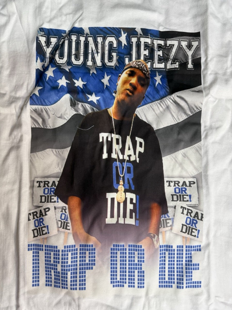 Vintage Y2K Young Jeezy Trap Or Die! T Shirt Bootleg Parking
