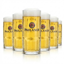 6x Paulaner Bier Glas 0,5l Krug Sahm Seidel Henkel Gläser Humpen Krüge München