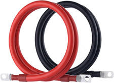 4 AWG Battery Cables, Power Inverter Wire Set, 3 Foot Pure Copper Cable 1 Black