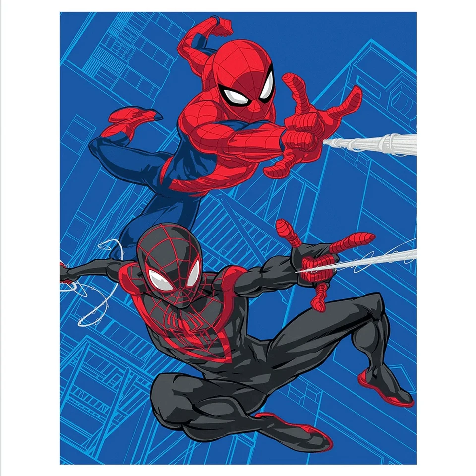 Spiderman Team Up Twin/Full Size Soft Raschel Blanket 60" x 80" by Marvel - Image 2 of 3