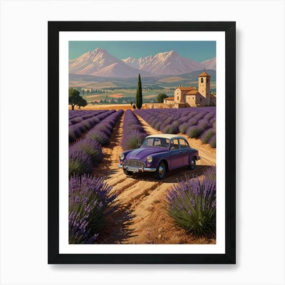 Lavendelfelder 3 Kunstdruck gerahmt Wandbild Poster Leinwanddruck Bild