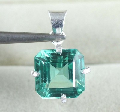 13,30 ct Natürlicher Grandidierit Anhänger 12 x 12 mm Oktagon Sterlingsilber AGI