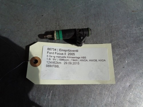 Ford Focus II Einspritzventil 98MFBB 1.6i 16V 74kW HWDA. HWDB. HXDA 86754