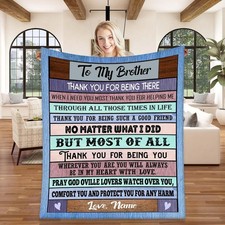 USA Printed Custom Blanket To My Brother Blanket personalize Blanket Message
