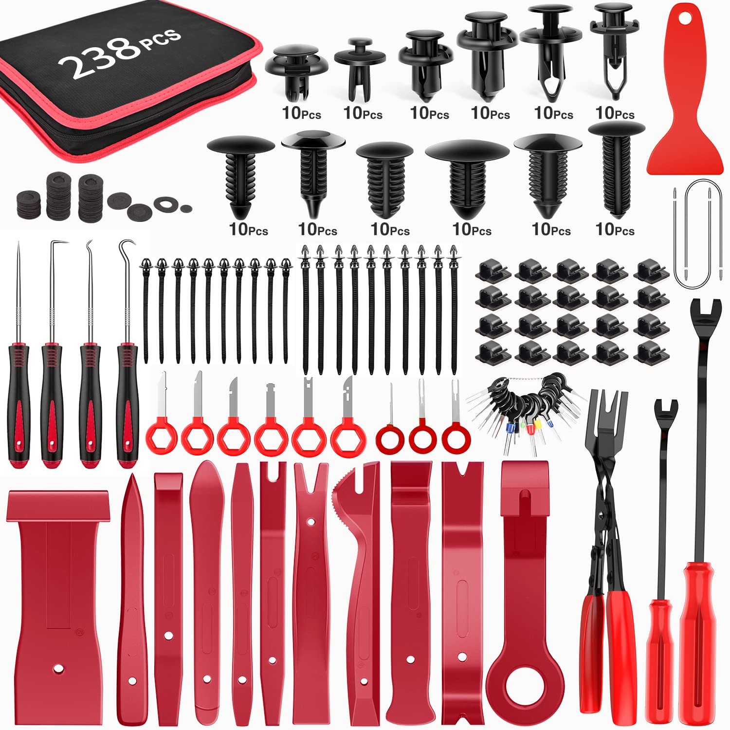 238Pcs Car Trim Removal Tool Set Hand Tools Pry Bar Panel Door Interior Clip Kit