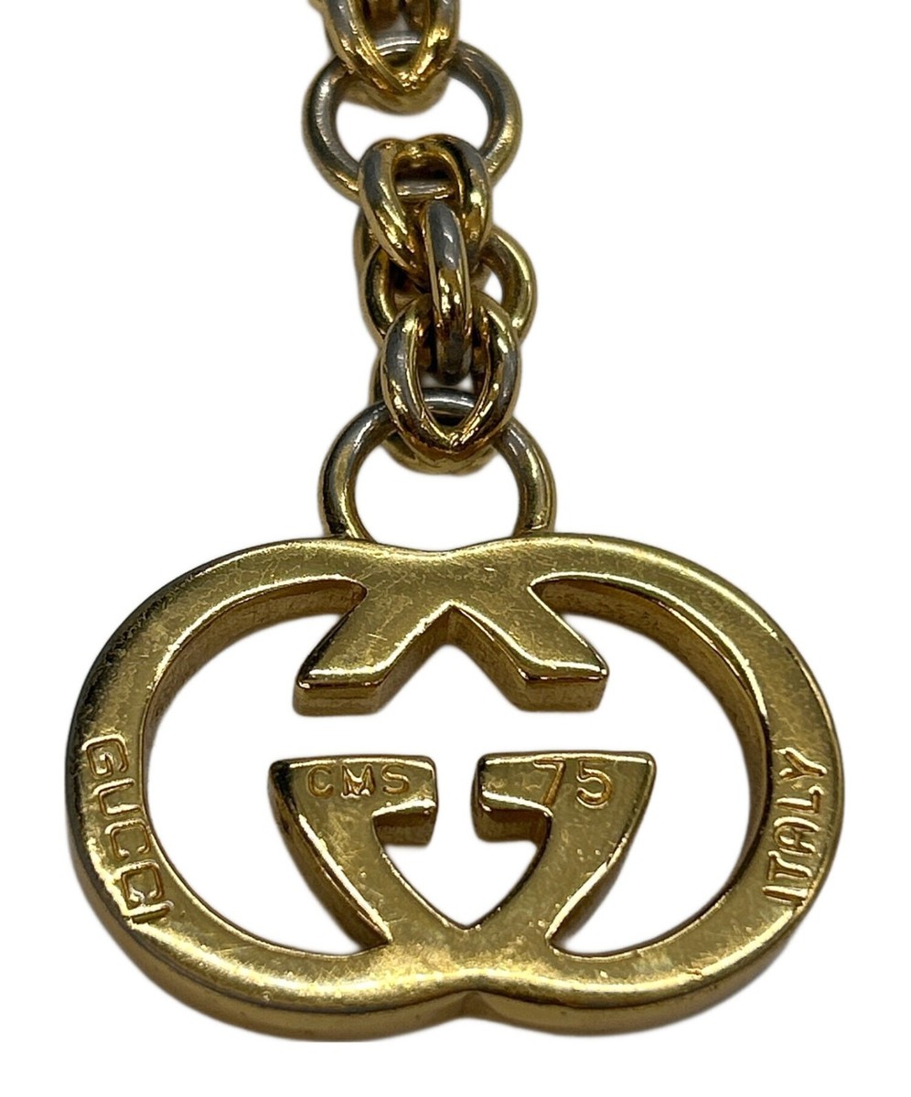 GUCCI Chain Belt GG Logo mark Vintage Long necklace Gold Length