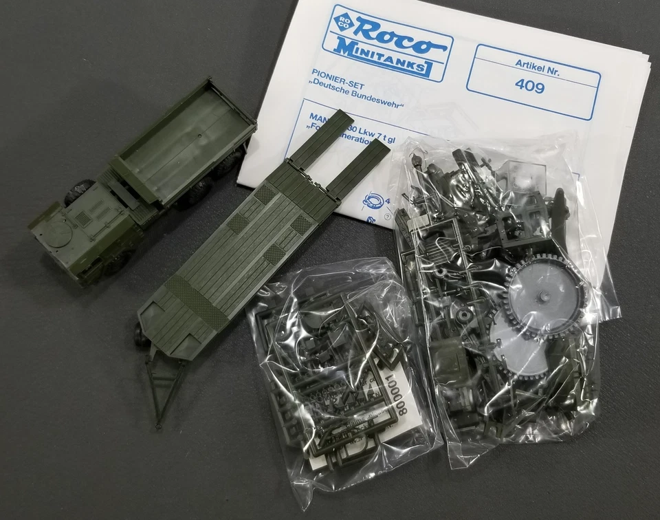Roco Minitanks HO 1:87 409 JUEGO PIONERO 6X6 CAMIÓN Y REMOLQUE IOB Foto 3 de 4