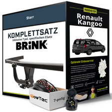 Anhängerkupplung BRINK starr für RENAULT Kangoo +E-Satz (AHK und ES)
