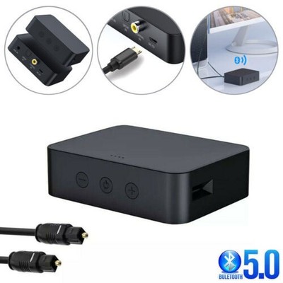 Bluetooth 5.0 Transmitter TV Adapter Sender Optical out Audio Stereo Schwarz NEU