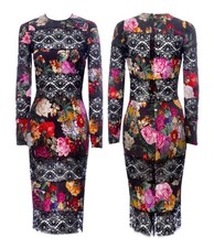 SALE! STATEMENT! DOLCE & GABBANA Floral Dress scoop neck  $11,900 size 42