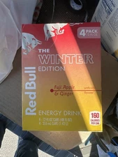 4 Pack NEW UNOPENED Red Bull Winter Edition Fuji Apple & Ginger 12 OZ In Hand