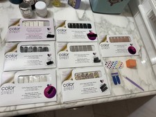 Color Street 100 Real Nail Polish Strips Glitter Abstract Designs Lot Of 7