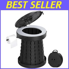 Adjustable Height Travel Toilet - Portable Potty for Camping