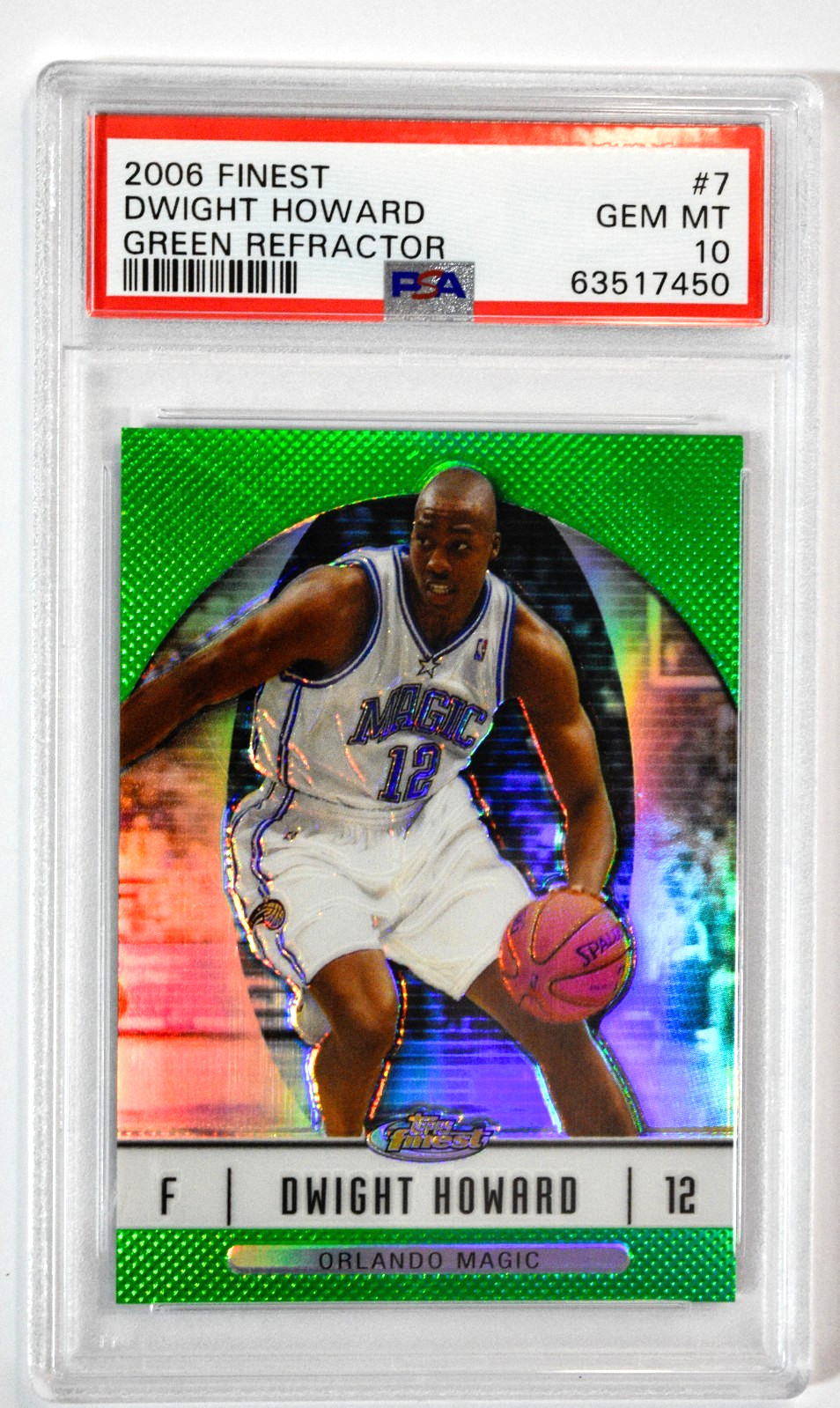 2006 Topps Finest #7 Dwight Howard Green Refractor /199 PSA 10