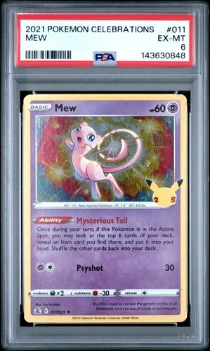 2021 POKEMON CELEBRATIONS #011 MEW PSA 6