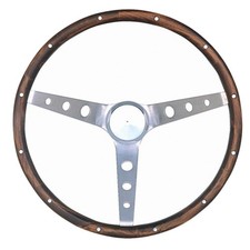 Grant 966-0 Classic Nostalgia Style Steering Wheel With Walnut Grip And Brushed Grant 966-0 Classic Nostalgia Style Steering Wheel With Walnut Grip And Brushed