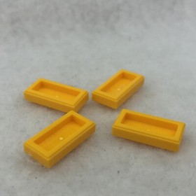 LEGO 3069 Bright Light Orange Tile 1 x 2 (x4)