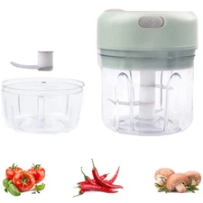 Mini Food Chopper, Electric Garlic Mincer 2 Blades with 2 Cups