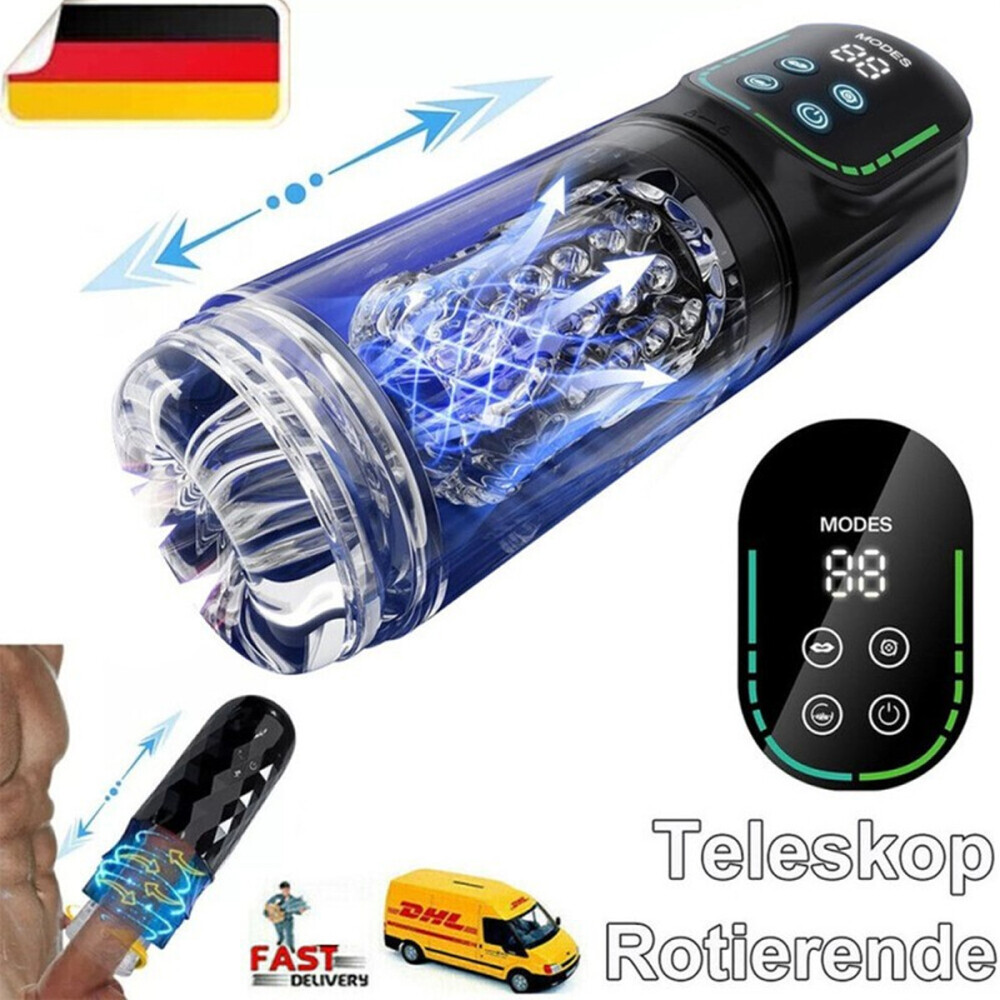 Elektrischer Masturbator Mann Handfrei Cup mit Teleskopfunktion Sex Spielzeug DE