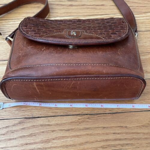 Original Hartmann by Lombardo Schultertasche Umhängetasche braun Leder geflochten - Bild 4 von 16