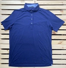 Greyson Blue Cotton Stretch Short Sleeve Golf Polo Shirt Large Men