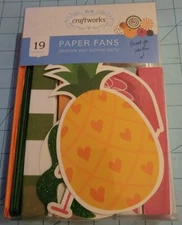 Craft Works Brand: 19 Piece Set Of Paper Fans & Party Decor, New & Free Shipping