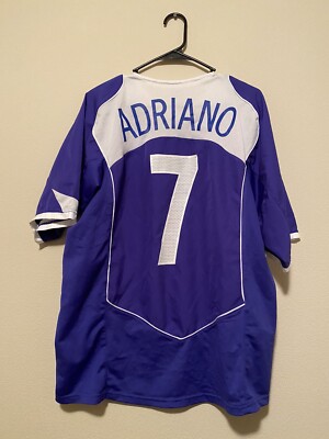 Soccerserie.comより アドリアーノ ［並行輸入品］ 2004-06 Nike Brazil Total 90 Away Replica Jersey Adriano #7 XL | eBay