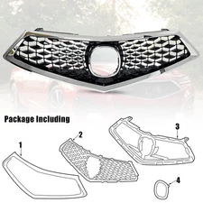 Fit  2018 2019 2020 Acura TLX Front Bumper Chrome Grille Grill Assembly
