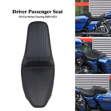 Driver Passenger Seat Blue U Stitch For Harley 09-23 Touring Road Electra Glide