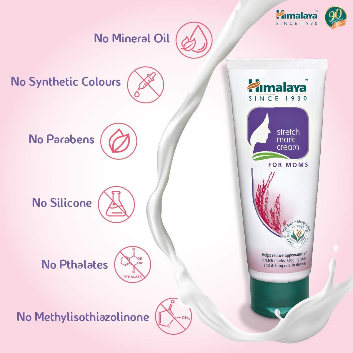 Crème Anti-Vergetures Himalaya - Améliore L'Élasticité De La Peau - 50 Ml - Neuf (Exp. 2025)