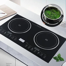 Electric Induction Cooktop/Ceramic Cooktop Stove Built-In 2Burners Touch Control