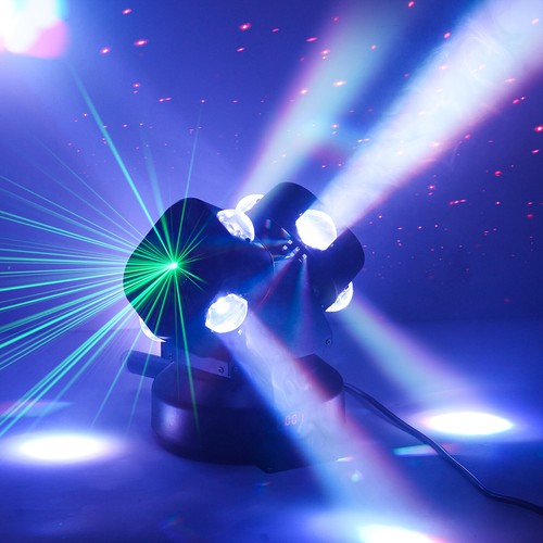 150W 8 LED Laser Moving Head Light RGBW Rotating Stage Light DMX DJ Disco Party - Picture 11 of 13