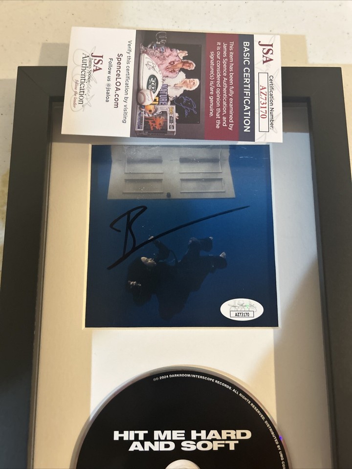 BILLIE EILISH SIGNED AUTOGRAPH FRAMED CD DISPLAY JSA COA HIT ME HARD