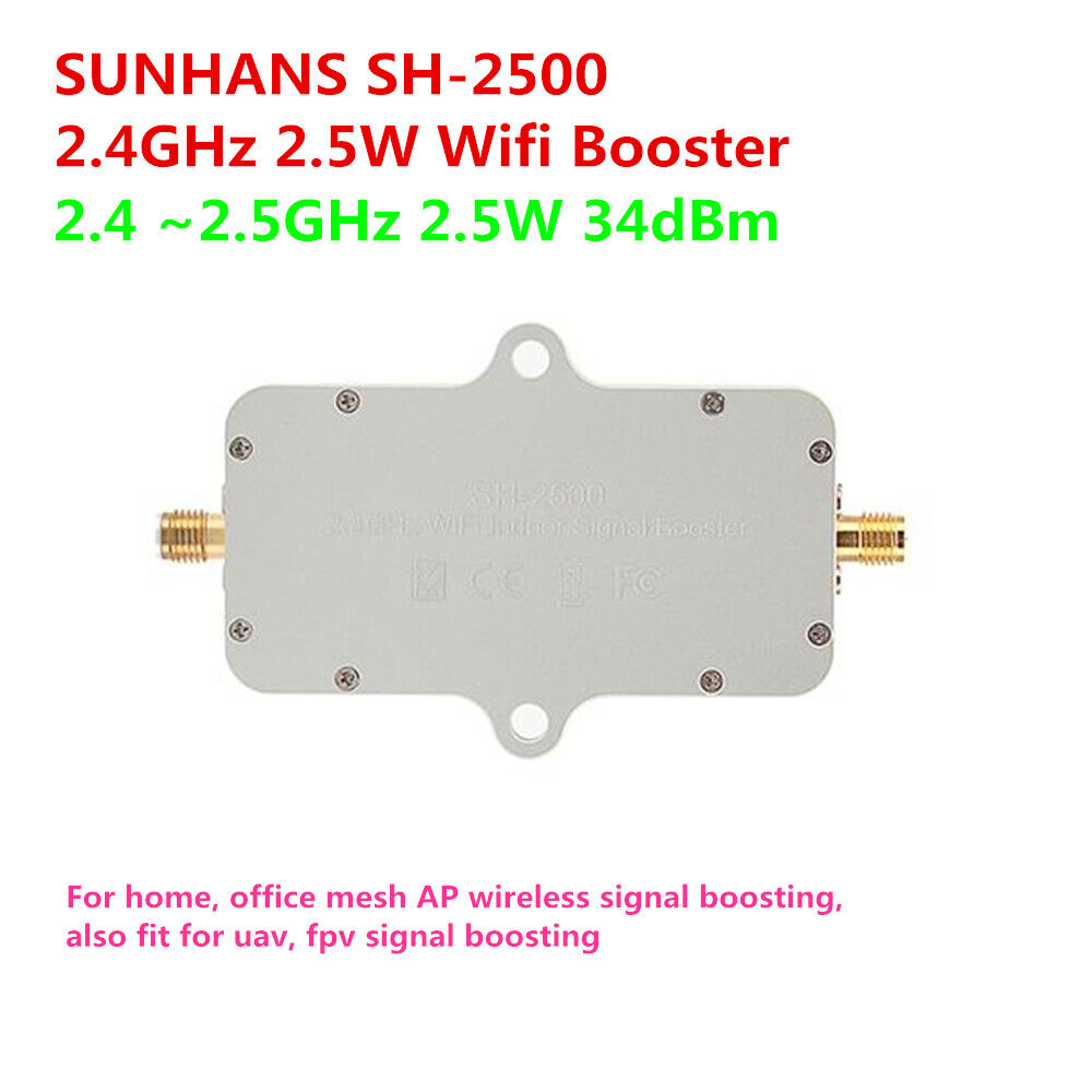 SUNHANS 2.4GHz 2.5W 34dBm Bi-Directional Wi-fi Booster Wireless Signal Amplifier