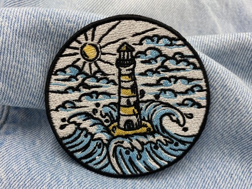 Leuchtturm auf See Patch zum Aufbügeln | Meer Wasser Patches, Sonne Bügelflicken - Bild 4 von 6