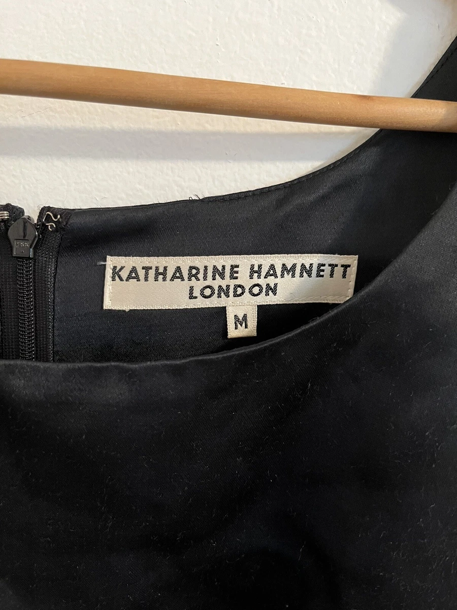 90s Vintage katharine hamnett london Sleeveless Navy dress size M Bodycon EUC