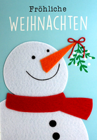 Sheepworld Schneemann Karte Handarbeit Weihnachtskarte GrußKarte Weihnachten