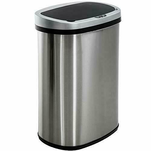 BestOffice TC1350R Stainless Steel Trash Bin Silver for sale online